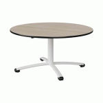 TABLE MALIBU Ø 120 T3 PC STRA ACACIA/NOIR BLC 9016