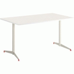 TABLE TAMARIS 120 X 80 PL.BLANC/BLANC PIET.BLANC/ROUGE - CLEN