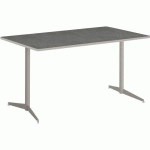 TABLE TAMARIS 120X80 PL.MÉTAL BROSSÉ/SABLE PIET.SABLE/ARGENT - CLEN