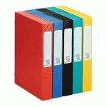 LOT DE 10 - CHEMISE BOX CARTE CARTOBOX EXACOMPTA 24 X 32 CM DOS 4 CM COULEURS ASSORTIES