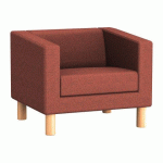 FAUTEUIL ODEL - TISSU TERRACOTTA, PIEDS BOIS