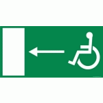 LOT DE 3 - PANNEAU ÉVACUATION PMR - SORTIE GAUCHE - 300 X 150 - VINYLE SOUPLE AUTOCOLLANT