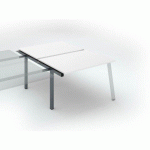 PÔLE DE 2 BUREAUX ECLA BLANC L 120 X P 80 CM PIÈTEMENT MÉTAL ANTHRACITE- ÉLÉMENT SUIVANT