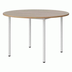 TABLE MALIBU Ø 120 T6 4P STRA ALAISÉ ACACIA/BLC 9016 - MANUTAN EXPERT