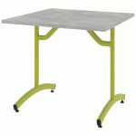 TABLE TIM 80X80 CM T1 - DL - PLAT STRAT ABS - CHROMIX ARG/VERT GRANNY - RODET