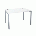 BUREAU DROIT SQUADRA L 120 X P 80 CM PLATEAU BLANC PIÈTEMENT ALUMINIUM