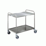 CHARIOT DE SERVICE EN INOX HUPFER - 2 PLATEAUX 1000 X 600 MM