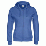 COTTOVER SWEATSHIRT À CAPUCHE FULL ZIP FEMME - CERTIFIÉ GOTS BLEU - TAILLE XS