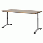 TABLE MALIBU 160X80 T3/T6 DL ST ALAISÉ ACACIA/GRIS 9006 - MANUTAN EXPERT