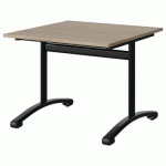 TABLE MALIBU 80X80 T4 DL STRA ABS CHÊNE 1146/NOIR 9005