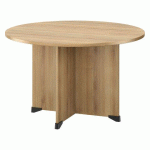 TABLE RONDE PLATEAU DIAMÈTRE 120 CM QUARTA PLUS CHÊNE PIÈTEMENT CROIX