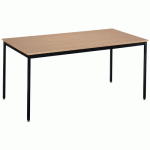 TABLE UNIVERSALIS RECTANGLE 200X100 PLATEAU HÊTRE/9005 NOIR