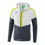 VESTE À CAPUCHE - ERIMA - TRACKTOP SQUAD BLANC/SLATE GREY/BIO LIME