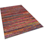 TAPIS SALON EN POLYESTER IMPRESSIONIST ROUGE - 80X150CM - ROUGE - WELLHOME