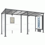 ABRI BUS MILAN 5 M 1 CAISSON 1 BARDAGE LAT. GRIS PROCITY - PROCITY