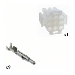 ERREBI GROUP - KIT CONNECTEUR MATE N LOK MÂLE AVEC BORN MÂLE 3X3 VOIES