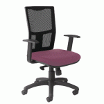 FAUTEUIL RITZ RÉGLAGE LOMBAIRE ACCOUDOIRS FIXES ASSISE TISSU COLORIS VIOLINE - MANUTAN COLLECTIVITÉS