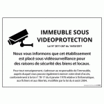 PANNEAU IMMEUBLE SOUS VIDÉOSURVEILLANCE - AVEC DÉCRET  - 300 X 420 MM - PVC