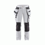 PANTALON DE TRAVAIL PEINTRE STRETCH 4D FEMME BLANC/GRIS FONCÉ C44 - BLAKLADER