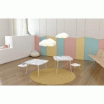 TABLE BASSE KIDS À COLORIER - MOTIF TRANSPORTS - LOT DE 2