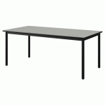 TABLE MALIBU 160X80 T4 4P STRA ISOS GRIS 1400/NOIR NOIR 9005