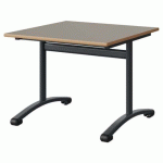 TABLE MALIBU 80X80 T4 DL STRA ALAISÉ GRIS U727/GRIS 7016