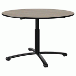 TABLE MALIBU Ø 120 T3/T6 PC ST CHÊNE 1146/NOIR NOIR 9005 - MANUTAN EXPERT