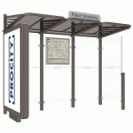 ABRI BUS CONVIVIALE 3 M CAISSON BARDAGE DROIT GRIS PROCITY - PROCITY