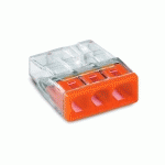 BORNE POUR BOÎTES DE DÉRIVATION COMPACT AVEC BOÎTIER TRANSPARENT 3 CONDUCTEURS BOÎTE DE 100 - WAGO - 2273-203