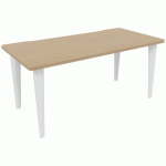 BUREAU EVIDENCE L.140 X P.80 CM CHÊNE CLAIR PIED BLANC - VINCO
