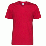 COTTOVER T-SHIRT MANCHES COURTES COL V HOMME - CERTIFIÉ GOTS ROUGE - TAILLE XL