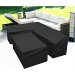 AIDUCHO HOUSSE DE CANAPÉ DE JARDIN EN FORME DE L - HOUSSE DE PROTECTION SALON DE JARDIN EN FORME DE L AVEC CORDONS DE SERRAGE EN BAS,210D BACHE SALON