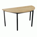 TABLE DE RÉUNION DEMI-LUNE TREFF 140X70 CHÊNE VIEILLI/ NOIR