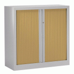 ARMOIRE MÉTAL À MONTER RIDEAUX TON BOIS HÊTRE 120 X 100 CM COLORIS GRIS - MANUTAN COLLECTIVITÉS