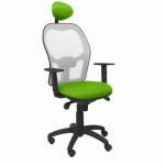 CHAISE JORQUERA EN MAILLE GRISE AVEC APPUI-TÊTE FIXE ET ASSISE BALI - VERDE MANZANA