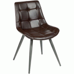 CHAISE LOVE STRUC MÉTAL ANTHRACITE ASS/DOS TISSU PVC CACHOU - STAMP