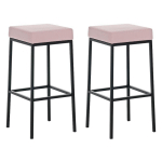 LOT DE 2 TABOURETS DE BAR MONTRÉAL 80 EN SIMILICUIR NOIR ROSE