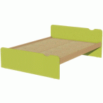 LIT TÊTE ET PIED DÉCO SOMMIER AGGLO 140X190CM IDENTITÉ ARGENT/VERT - MANUTAN COLLECTIVITÉS