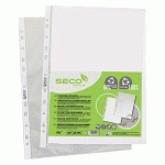 POCHETTES PERFORÉES SECO A4 POLYPROPYLÈNE GRAINÉE 5/100E - SACHET DE 100