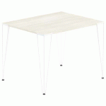 TABLE RÉUNION LORI 100 X 80 CM PLATEAU ACACIA PIED BLANC - MBA
