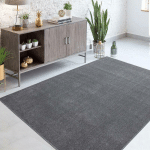 200X290 - TAPIS SALON SOULA ARGENT 200X290 OEKO TEX® EN POLYPROPYLÈNE DOUX ET SOYEUX - ARGENT