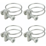 CYCLINGCOLORS - 4X COLLIER DE SERRAGE DOUBLE FIL EN MÉTAL ZINGUÉ GAINE TUYAU CÂBLE TUBE FIXATION ELECTROMÉNAGER VENTILATION SERRE-JOINTS, 55 - 60MM