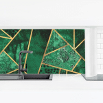 CRÉDENCE ADHÉSIVE - DARK EMERALD WITH GOLD DIMENSION HXL: 60CM X 210CM MATÉRIEL: SMART