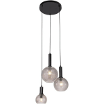 CHICO - SUSPENSION - 3 LUMIÈRE - Ø 40 CM - NOIR - DESIGN - ÉCLAIRAGE INTÉRIEUR - SALON I CHAMBRE I CUISINE I SALLE À MANGER - NOIR - QAZQA