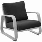 FAUTEUIL LOUNGE ANTONINO - BLANC COUSSIN GRIS - PROLOISIRS