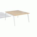 PÔLE DE 2 BUREAUX SUIVANT EDEN ARCHE + GOULOTTE CHÊNE CLAIR L 140 CM BLANC
