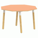 TABLE 4 PIEDS MÉTAL/BOIS OCTO Ø120 T6 STRAT ABS ORANGE/ALU