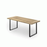 TABLE VALENCIA 180 X 100 CM PLATEAU IROKO - PIÈTEMENT MÉTAL