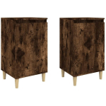 TABLES DE CHEVET 2 PCS CHÊNE FUMÉ 40X35X70 CM BOIS D'INGÉNIERIE