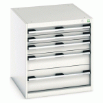 ARMOIRE D\'ATELIER À TIROIRS CUBIO SL-677-5.1 GRIS CLAIR - MANUTAN COLLECTIVITÉS